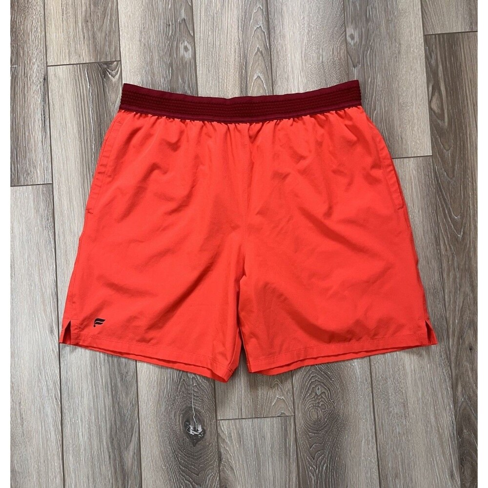 Fabletics Shorts Men’s Size Medium Orange Running Shorts 7” Inseam Unlined
